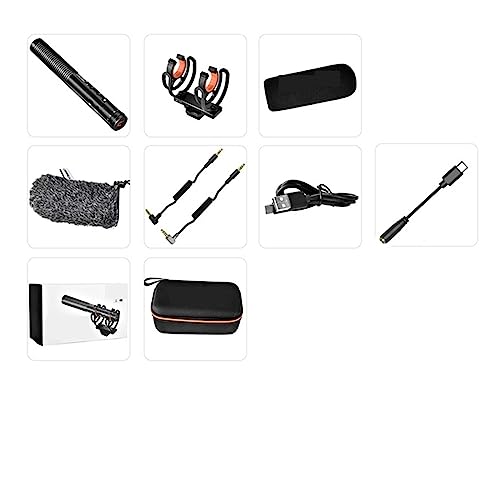 Soundkarten-Kit, Shotgun-Mikrofon, CVM-VM20, professionelles Supernierenmikrofon mit Stoßdämpferhalterung, Kameramikrofon for Videoaufnahmen(with USB-C) von DIGNIFE