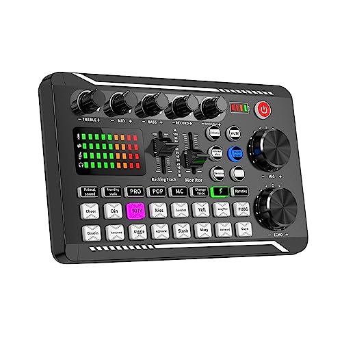 Soundkarten-Kit, Studio-Aufnahme-Soundkarten-Set, Aufnahme von Telefon, Computer, Live-Audio mit Kabel, Telefon, Computer, Live-Voice-Mixer-Set(Sound Card Only) von DIGNIFE