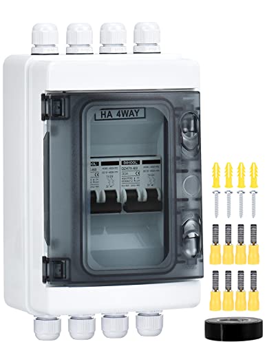 2pcs DC 12V Leitungsschutzschalter Trennschalter PV Solar Anlage Sicherungsautomat Gleichstrom 30A 2 Polig (DC12V-DC400V or AC110-400V) Mit IP65 Wasserdicht Gehäuse von DIHOOL