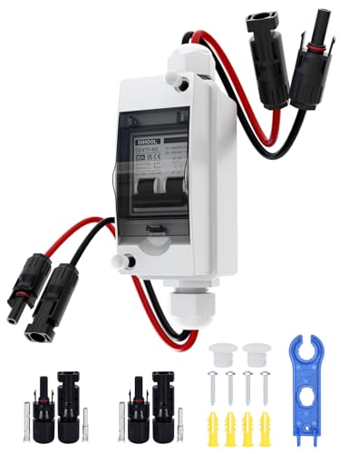 DIHOOL 30A DC Trennschalter PV Anlage Komplettset 400V Solar Anschlusskasten für 500W Solarmodule Einspeisesteckdose Balkonkraftwerk von DIHOOL