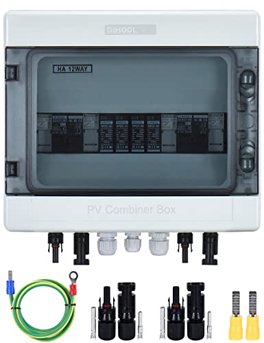Solar PV Überspannungsschutz Anschlusskasten DC1000V 2x 1 String Blitzschutz Für PV anlage Photovoltaik IP65 Gehäuse(2 in,2 out) von DIHOOL