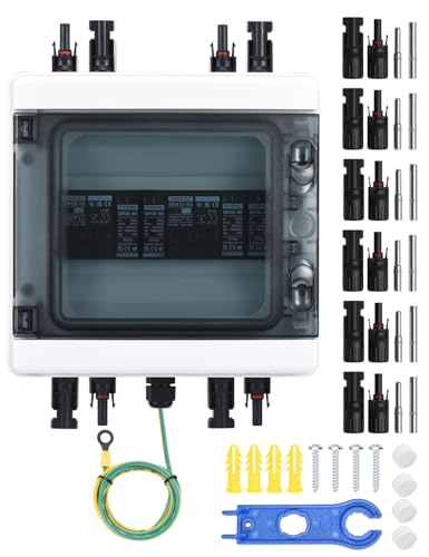 DIHOOL DC überspannungsschutz PV Anlage 2 Strings Solar Anschlusskasten für 2 * 600W Solarmodule Balkonkraftwerk, 40A 1000V DC Trennschalter von DIHOOL