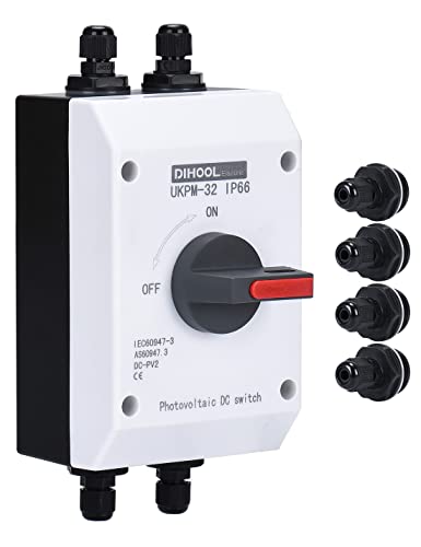 DIHOOL DC Trennschalter Leistungsschalter IP65 Wasserdicht 32a 1200V PV Combiner Box For Solaranlage Solarmodul Anlage Solarmodule von DIHOOL