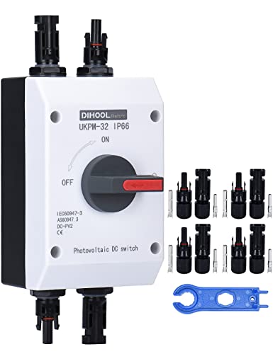 DIHOOL DC Trennschalter Leistungsschalter IP65 Wasserdicht 32a 1200V PV Combiner Box For Solaranlage Solarmodul Anlage Solarmodule von DIHOOL