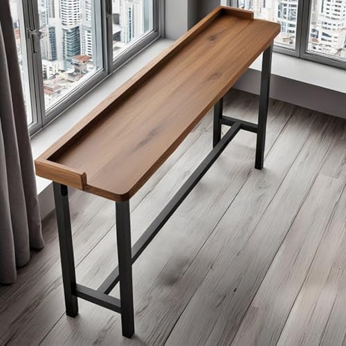 DIHRVTHC Bartisch in Tresenhöhe, rechteckiger Tisch mit industriellem Gestell und Holzoptik – Perfekt für kleine Essbereiche, Bars oder Cafés(160cm) von DIHRVTHC