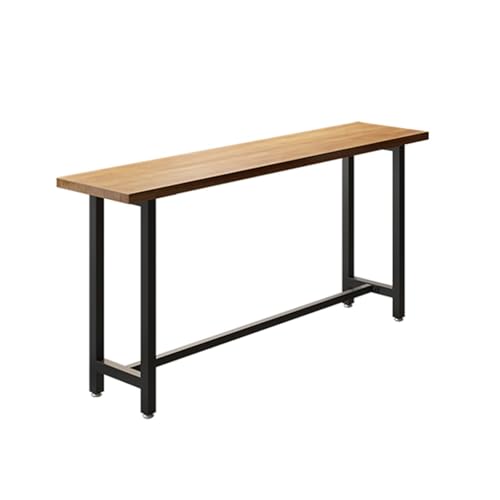 DIHRVTHC Industrieller Bartisch in Tresenhöhe mit Metallrahmen und Holzplatte – Optimal für Moderne Küchen, Hausbars oder kleine Essbereiche(160cm) von DIHRVTHC