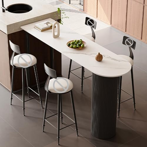 DIHRVTHC Moderner Stehtisch, Thekentisch aus Holz und Metall mit Gestell im Landhausstil – ideal für offene Küchen, Eingangsbereiche oder die Wohnzimmerbar(Wit,100cm) von DIHRVTHC