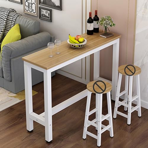 DIHRVTHC Rustikaler Stehtisch, hoher Industrie-Tisch mit natürlicher Holzkante und stabilem Gestell – ideal für Flure, Küchenecken oder kleine Essbereiche(160 * 30cm) von DIHRVTHC