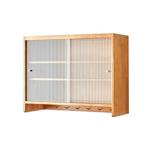DIHRVTHC Vintage-Wandschrank mit Glastüren – stilvoll und funktional – für Bad, Küche oder Esszimmer(Cherry Wood) von DIHRVTHC