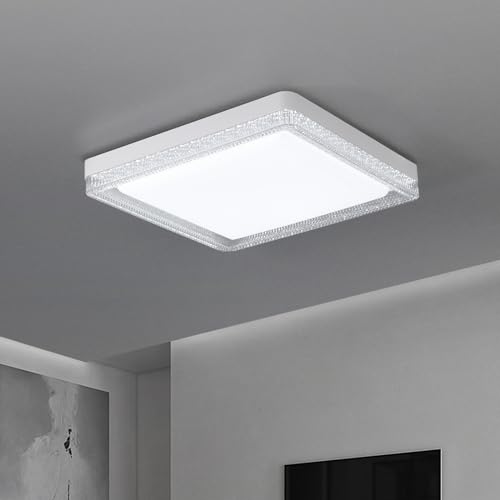 DIHUA LIGHTING LED Panel Deckenleuchte 36W 6500K 3240LM Kaltes Weiß Quadratisch feuchtraumleuchte für Küche Flur Deckenlampe Wohnzimmer Balkon Schlafzimmer IP44 Wasserdicht Badezimmerlampe 23cm von DIHUA LIGHTING