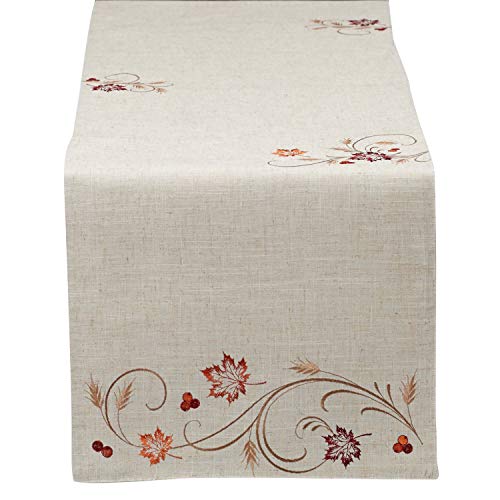 DII 14x70 Polyester Table Runner, Embroidered Autumn Wheat - Perfect for Fall, Thanksgiving, Catering Events, or Everyday Use DII 14x70 Polyester Table Runner, Embroidered Autumn Wheat - Perfect for Fall, Thanksgiving, Catering Events, or Everyday Use von DII