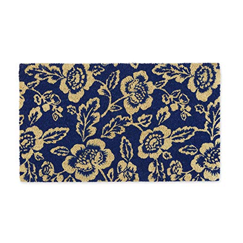 DII Floral Design Collection Fußmatte, Kokosfaser, 45,7 x 76,2 cm, Blau von DII