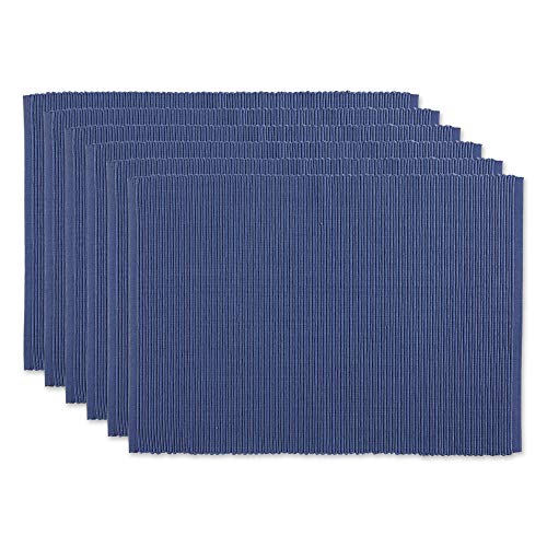 DII Basic Everyday Tischset, gerippt, 100% Baumwolle, 33 x 48 cm, Blau (French Blue), 6-teilig von DII