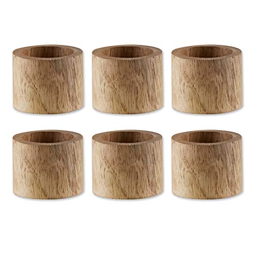 DII Basic Serviettenring-Kollektion Dekorativer rustikaler Bauernhaus-Stil, Holz, Leichte Oberfläche, Large Set, 6 von DII