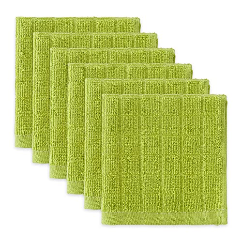 DII Basic Terry Collection Geschirrtuch-Set, 30,5 x 30,5 cm, Avocado, 6 Stück von DII