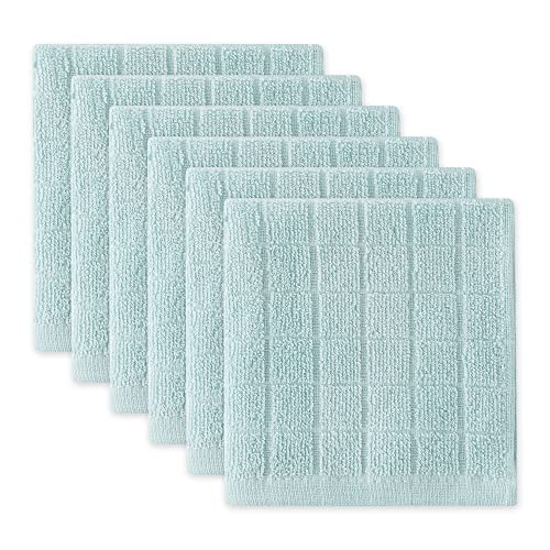DII Basic Terry Collection Geschirrtuch für Fenster, 30,5 x 30,5 cm, Rotkehlcheneiblau, 6 Stück von DII