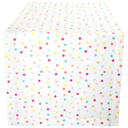 DII Polka Dot Party Print Tischkollektion Wiederverwendbar und maschinenwaschbar, Baumwolle, Mehrfarbige Konfetti-Punkte, Napkin Set, 20x20, 6 von DII