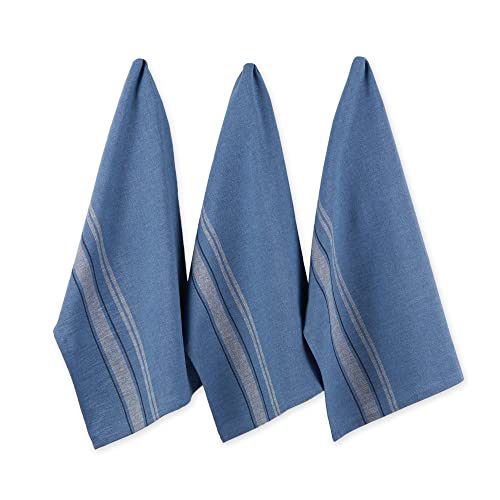 DII Baumwollstreifen Geschirrtuch-Set 20 x 30 Chambray Blue von DII