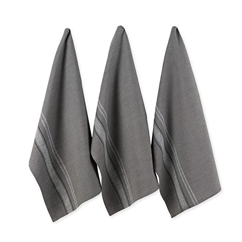 DII Baumwollstreifen Geschirrtuch-Set 20 x 30 Chambray Gray von DII