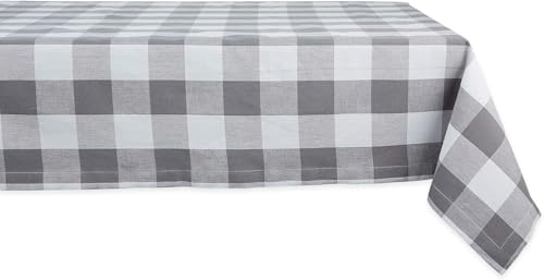 DII Buffalo Check Collection, Klassische Bauernhaus-Tischdecke, 60 x 104 cm, Grau und Weiß von DII
