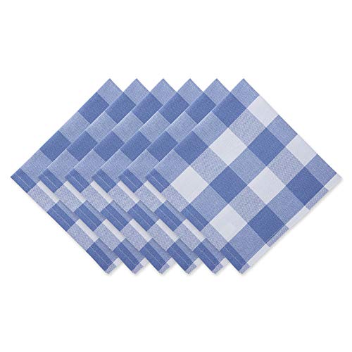 DII Buffalo Check Collection Klassische Tischplatte, Baumwolle, Stonewash Blue, 20" x 20" (Set of 6) von DII