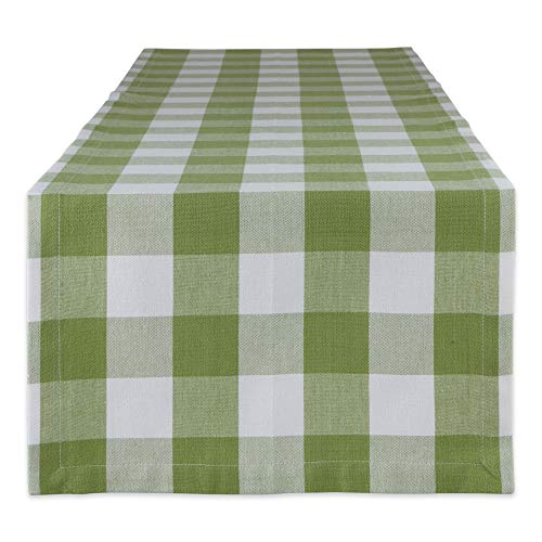 DII Buffalo Check Collection Klassische Tischplatte, Baumwolle, antik-grün, Table Runner, 14x72 von DII