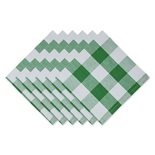 DII Buffalo Check Collection Tischset im klassischen Bauernhaus-Design, Baumwolle, Grün/Weiß, Napkin Set, 20x20, 6 von DII