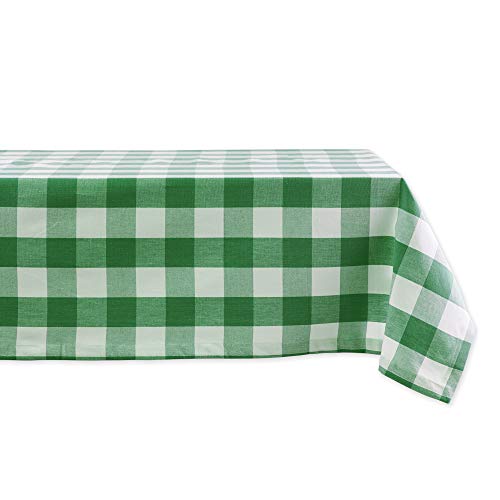 DII Buffalo Check Collection Klassische Tischdecke mit Bauernhaus-Motiv, Baumwolle, Grün/Weiß, Tablecloth, 60x120 von DII
