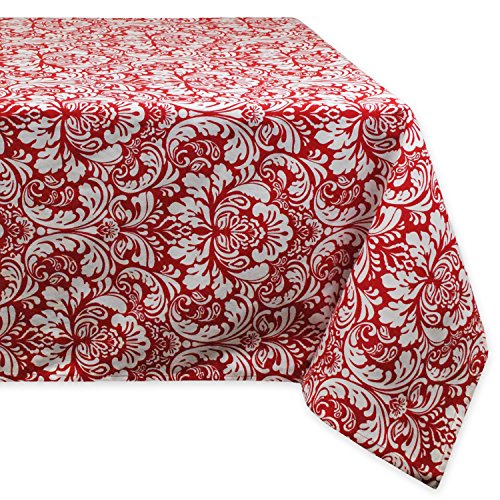 DII CAMZ35278 Cotton Tablecloth for for Dinner Parties, Weddings & Everyday Use, 60x84, Damask Red von DII