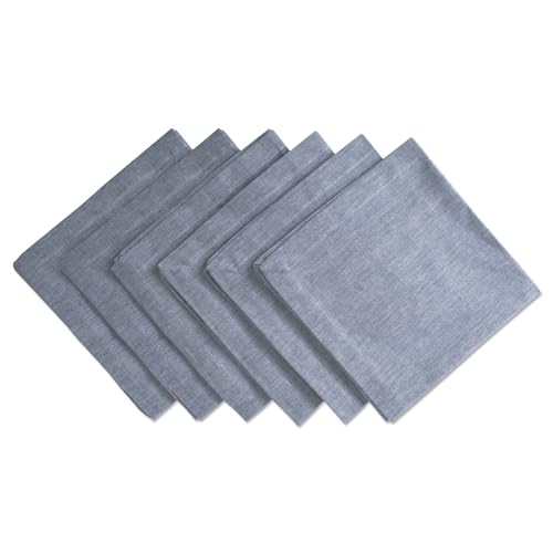 DII CAMZ36965 Chambray Servietten-Set, 100% Baumwolle, Übergröße, Basic Everyday, Blau, 6 Stück von DII