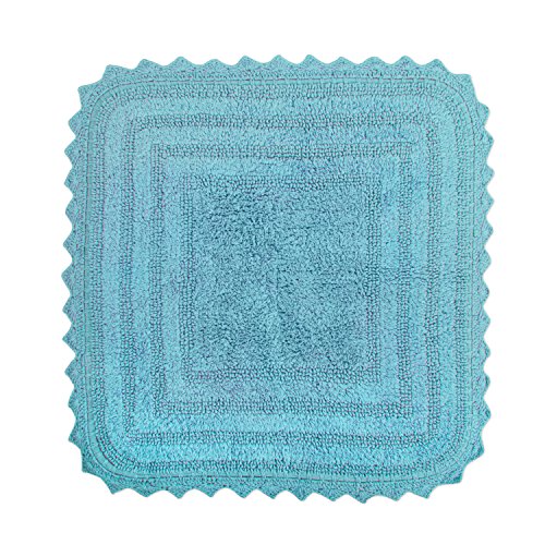 DII Crochet Collection Wende-Badematte, quadratisch, 61 x 61 cm, Cameo Blue von DII