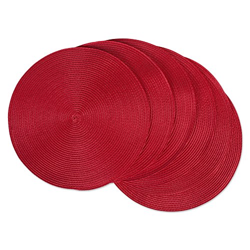 DII Classic Woven Round Platzset, Rot - Tango Red, 15" Diameter von DII