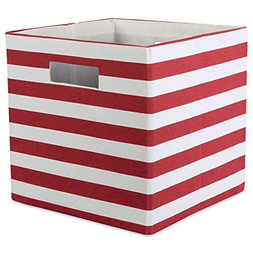 DII Zusammenklappbarer Mülleimer mit harten Seiten, groß Streifen, 100% Polyester, Rost, 13x13x13 von DII