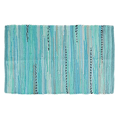 DII Chindi Home Collection Flickenteppich, handgewebt, Mehrfarbig, 50 x 80 cm, Aqua von DII