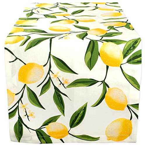 DII Rechteckige Baumwoll-Tischdecke für Sommergrill Catering-Events, Dinner-Partys, besondere Anlässe oder den täglichen Gebrauch, Lemon Bliss, 84 x 60 inch (Rectangular) von DII