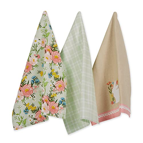 DII Cottontail Cottage Spring Kitchen Collection Geschirrtuch-Set, 45,7 x 71,1 cm, Blumenwiese, 3 Stück von DII