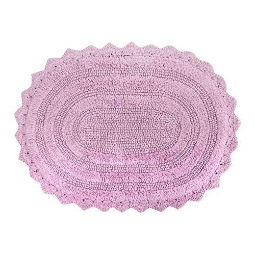 DII Crochet Collection Wende-Badematte, klein, oval, 43 x 61 cm, Mauve von DII