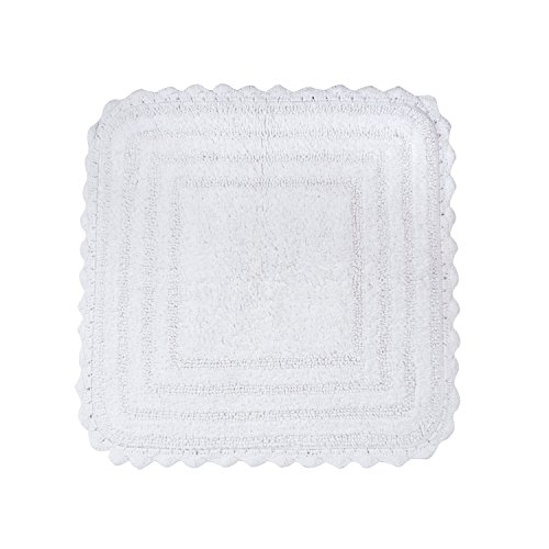DII Crochet Collection Wende-Badematte, quadratisch, 61 x 61 cm, Weiß von DII