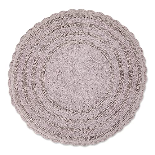 DII Crochet Collection Wende-Badematte, rund, 69,8 cm Durchmesser, Dusty Lilac von DII