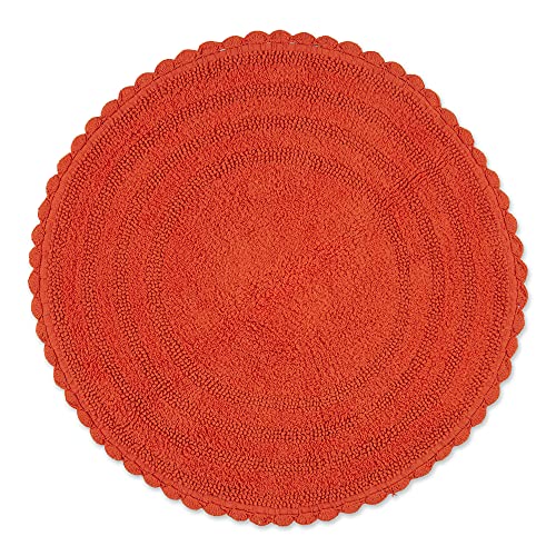 DII Crochet Collection Wende-Badematte, rund, 69,8 cm Durchmesser, Gewürzfarben. von DII