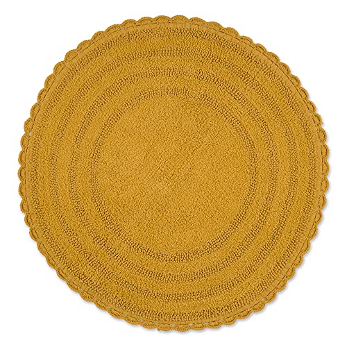 DII Crochet Collection Wende-Badematte, rund, Durchmesser 69,8 cm, Honiggold von DII