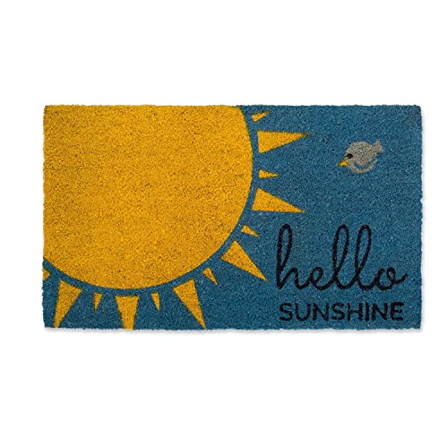 DII Fußmatte aus Kokosfaser, dekorativ, Hello Sunshine, 17 x 29, Blau von DII