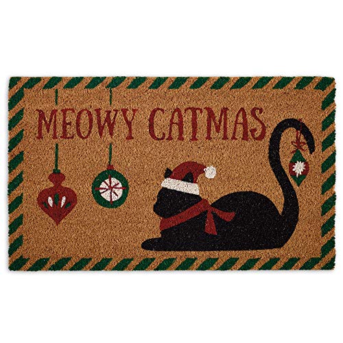 DII Weihnachtliche Fußmatte aus Kokosfaser, für den Außenbereich, Katze und Hund, Fußmatte für Tierliebhaber, 43 x 74 cm, Meowy Catmas von DII