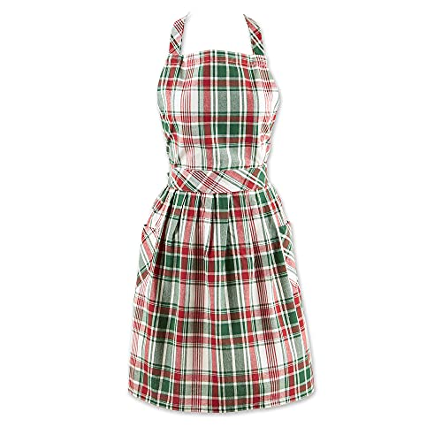 DII Damen Weihnachten Küchenschürze Erwachsenengröße Kochen Backen oder Basteln Verstellbar mit großen Taschen Einheitsgröße Yuletide Plaid von DII