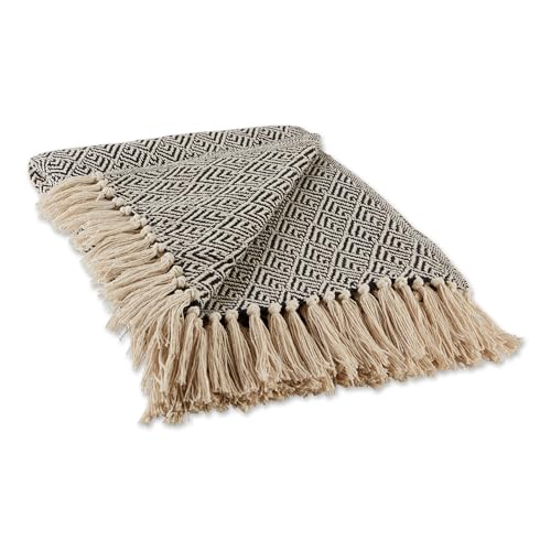 DII Diamond Throw Collection Baumwollgewebe, 50 x 60 cm, Schwarz von DII