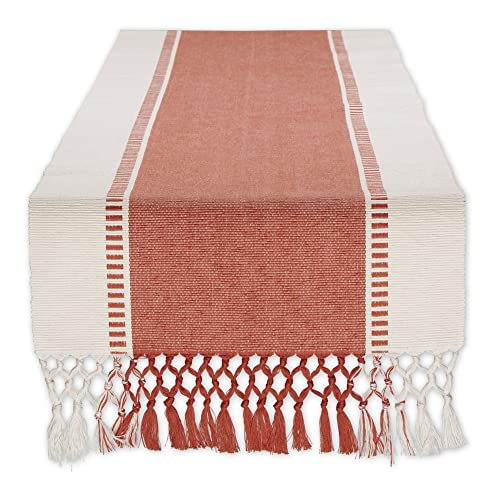 DII Dobby Stripe Gewebter Tischläufer, Baumwolle, Spice, 13x72 von DII