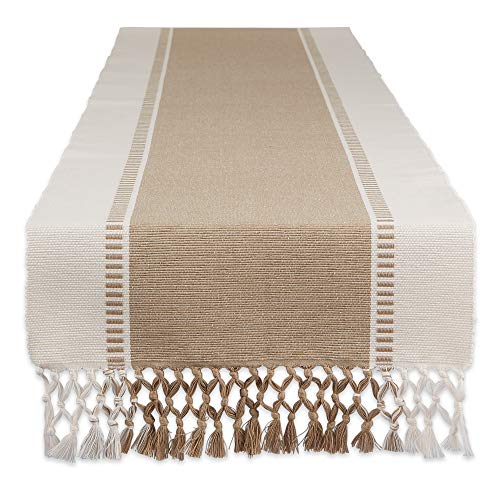 DII Dobby Stripe Gewebter Tischläufer, Textil, Stone, 13x108 von DII