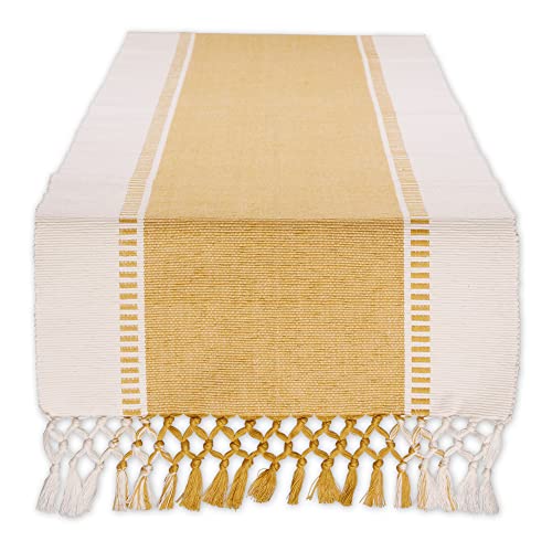 DII Dobby Stripe Woven Table Runner, Baumwolle, Honey Gold, 13x108 von DII