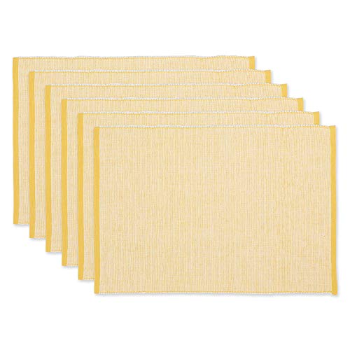 DII Eco-Friendly Fine Ribbed Collection Tischplatte, Baumwolle, Honey Gold, Placemat Set, 13x19, 6 von DII