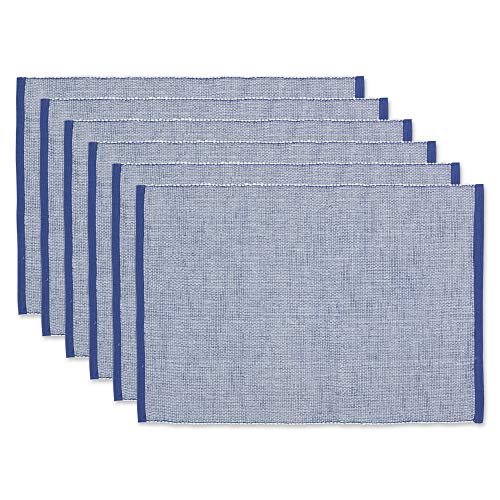 DII Eco-Friendly Fine Ribbed Collection Tischplatte, Baumwolle, blau (French Blue), Placemat Set, 13x19, 6 von DII